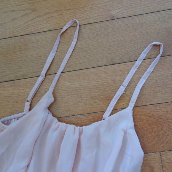 Pink Flowy Summer Layered Shear Overlay Princess Cinderella Dress Size Small - Picture 7 of 16